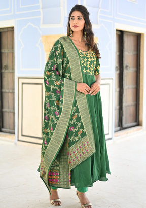 DAISY GREEN GOTAPATTI SILK SUIT SET