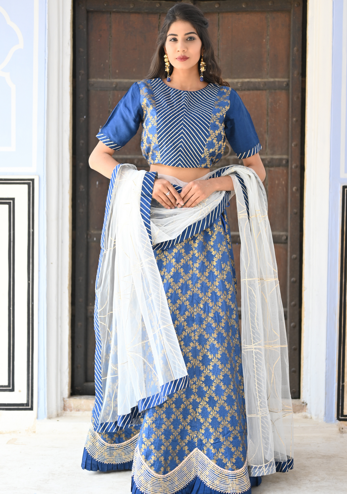 BLUE BELL BANARSI GOTA LEHENGA SET