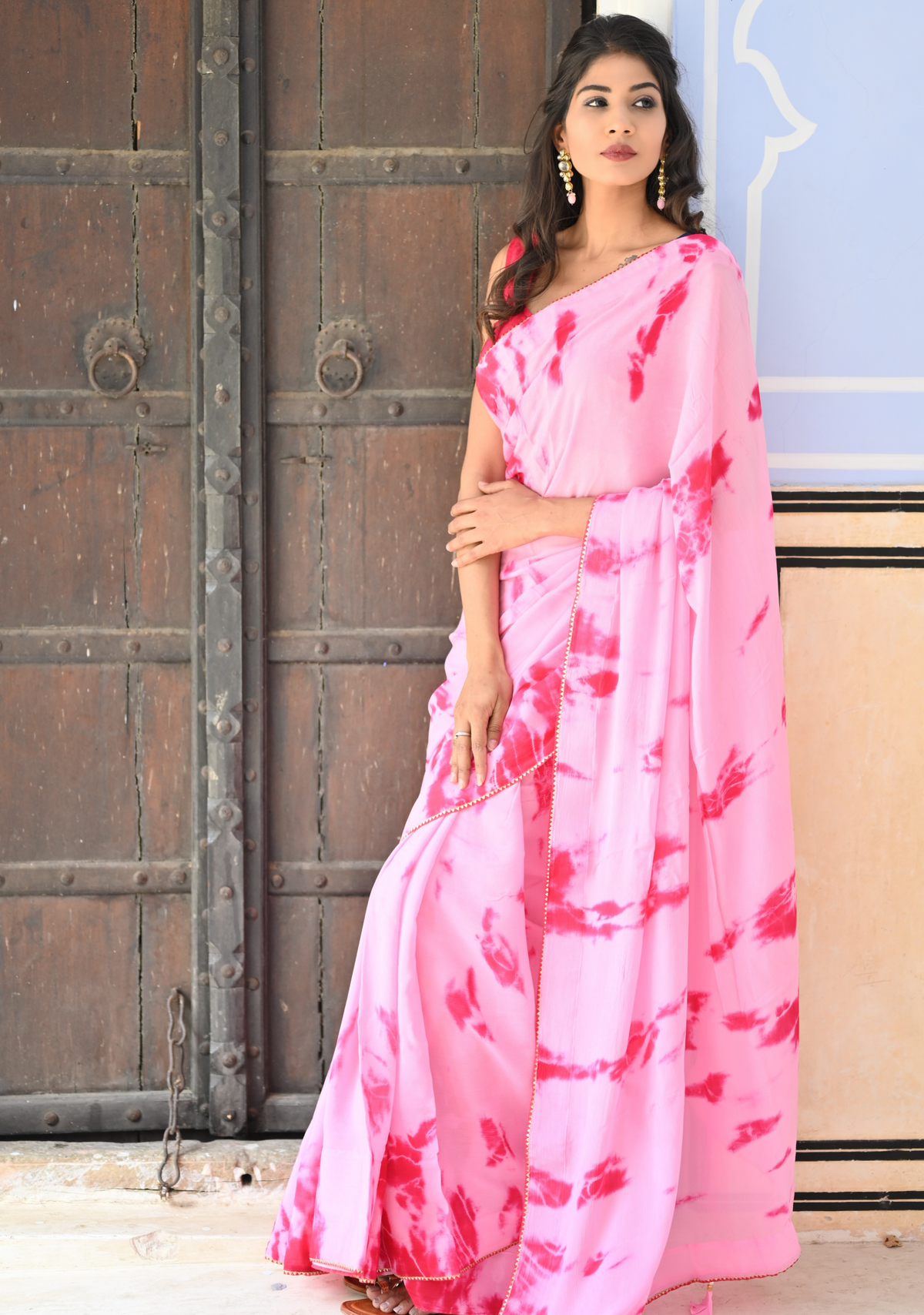 ROSE PINK SHIBORI SAREE