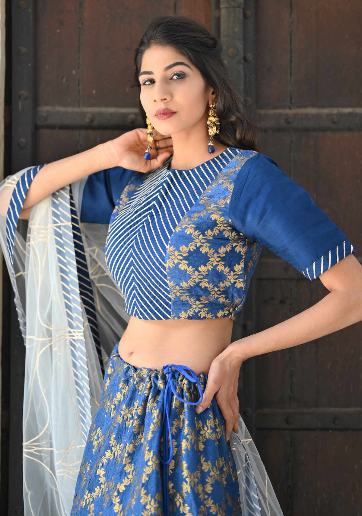 BLUE BELL BANARSI GOTA LEHENGA SET