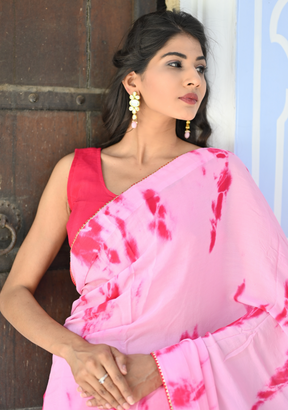 ROSE PINK SHIBORI SAREE